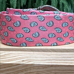 J.Crew Preppy Silk Belt Pink Shell Print D-Ring Coastal Belt